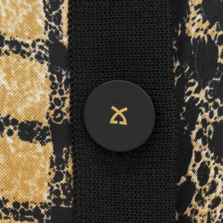 極美品▲LEONARD FASHION レオナール ファッション シルク100％ レオパード柄 クルーネック 長袖 カーディガン M 日本製 正規品