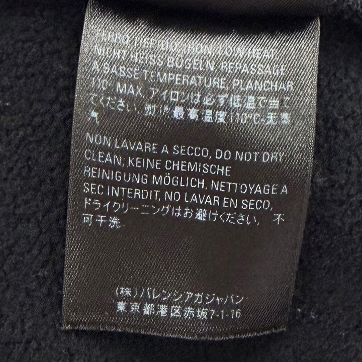 美品▼BALENCIAGA バレンシアガ 600583 コットン100% WFPロゴ フーディー 裏起毛 プルオーバー パーカー ブラック M 正規品 メンズ