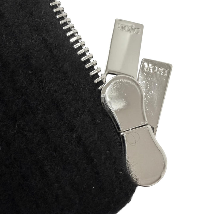 美品□DIOR ディオール オム 113M200AT223 カシミヤ100％ CDロゴ刺繍 ジップパーカー フーディー ブラック XXL イタリア製 正規品 メンズ