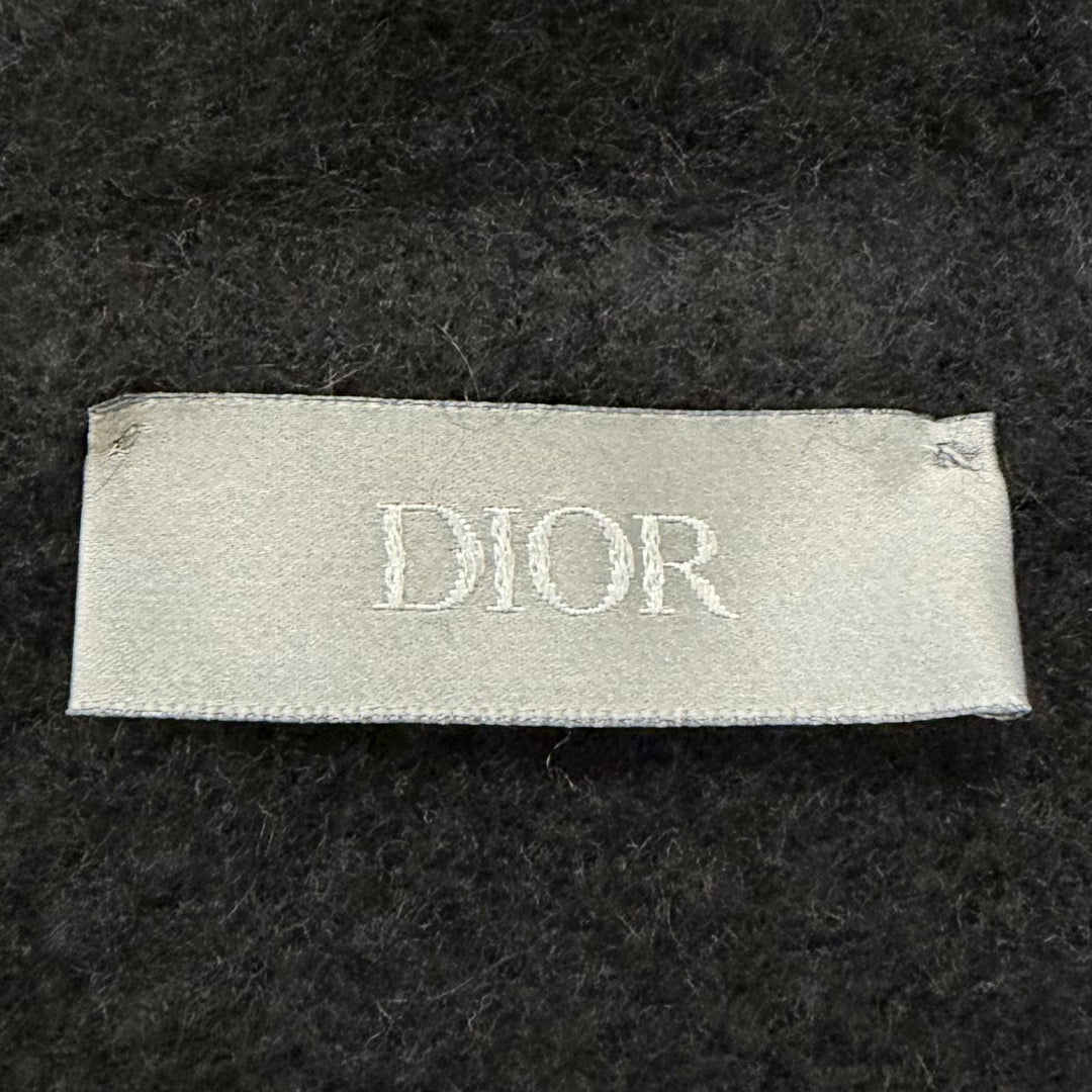 美品□DIOR ディオール オム 113M200AT223 カシミヤ100％ CDロゴ刺繍 ジップパーカー フーディー ブラック XXL イタリア製 正規品 メンズ