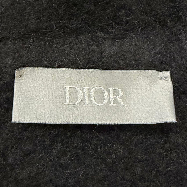 美品□DIOR ディオール オム 113M200AT223 カシミヤ100％ CDロゴ刺繍 ジップパーカー フーディー ブラック XXL イタリア製 正規品 メンズ