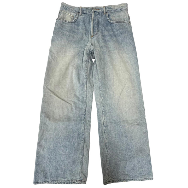 美品□DIOR ディオール オム 25SS 513D029A3002 ダメージ加工 ヘリテージ ボタンフライ デニムパンツ ライトブルー 28 日本製 正規品