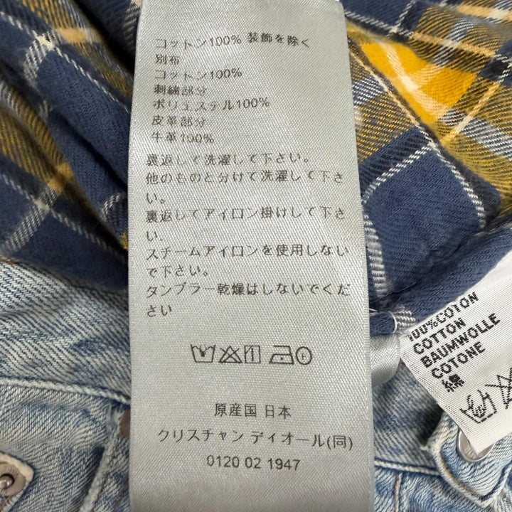 美品□DIOR ディオール オム 25SS 513D029A3002 ダメージ加工 ヘリテージ ボタンフライ デニムパンツ ライトブルー 28 日本製 正規品