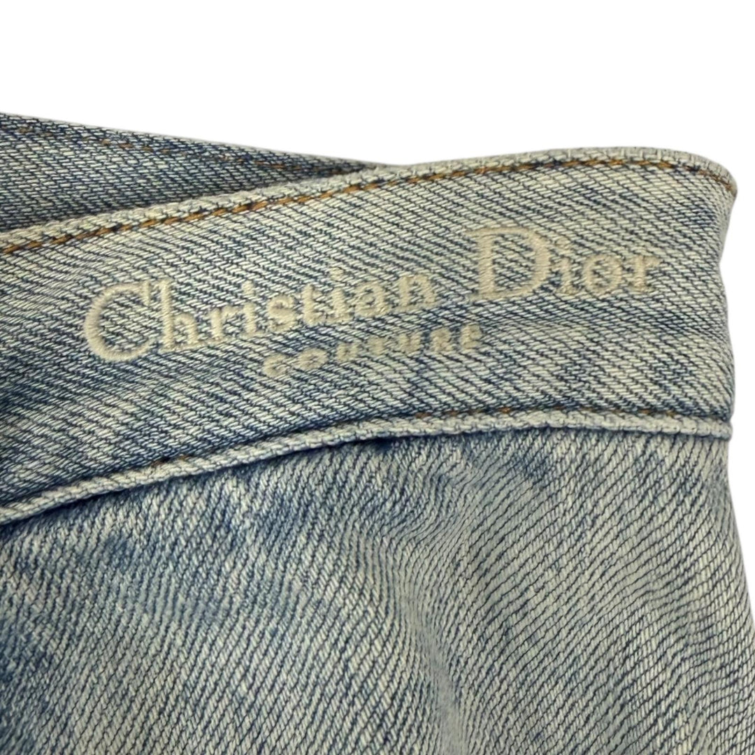 美品□DIOR ディオール オム 25SS 513D029A3002 ダメージ加工 ヘリテージ ボタンフライ デニムパンツ ライトブルー 28 日本製 正規品