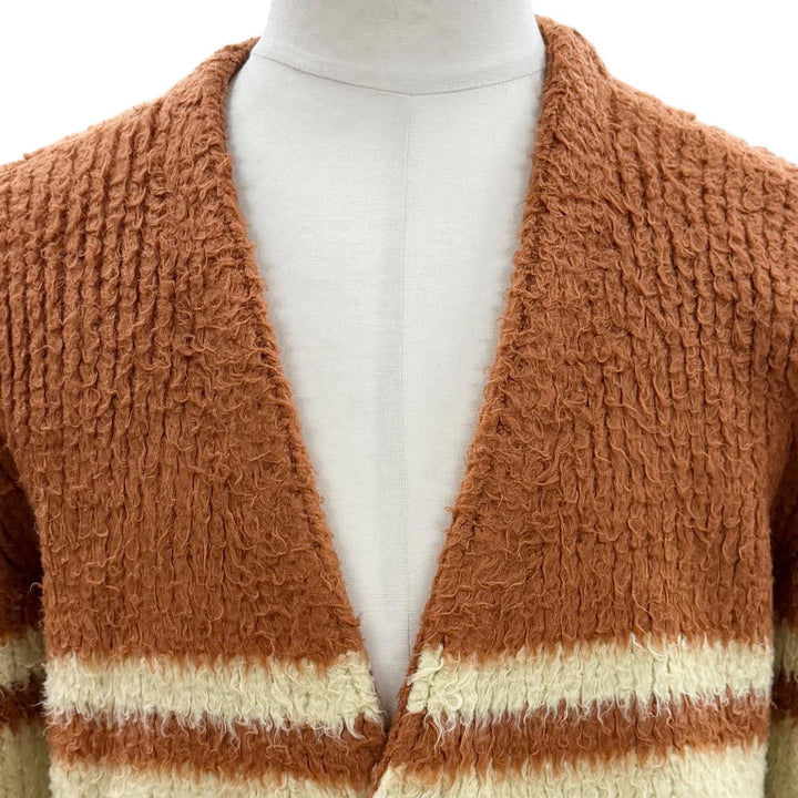 極美品▼CELINE セリーヌ 24AW 2A70O118O トリオンフ刺繍 Vネック ニット ブラッシュドコットン カーディガン オレンジ XS 正規品 メンズ