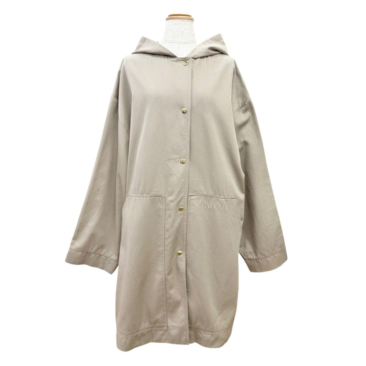 極美品△PATOU パトゥ OU0100074106P 長靴をはいた猫 オーガニックコットン100％ オーバーサイズパーカー コート ベージュ XS 正規品