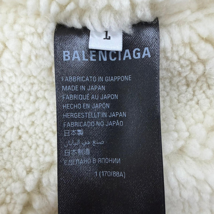 極美品▼BALENCIAGA バレンシアガ 2023年製 773805 DIY Metal Outline フーデッド 裏地ボア デニムジャケット インディゴ 1 正規品