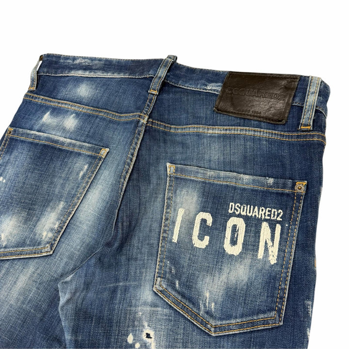 【ドンドン見直し】美品 ▼DSQUARED2 ディースクエアード 22SS S79LA0039 ICON COOL GUY JEAN ダメージ加工 デニムパンツ IT 46 正規品
