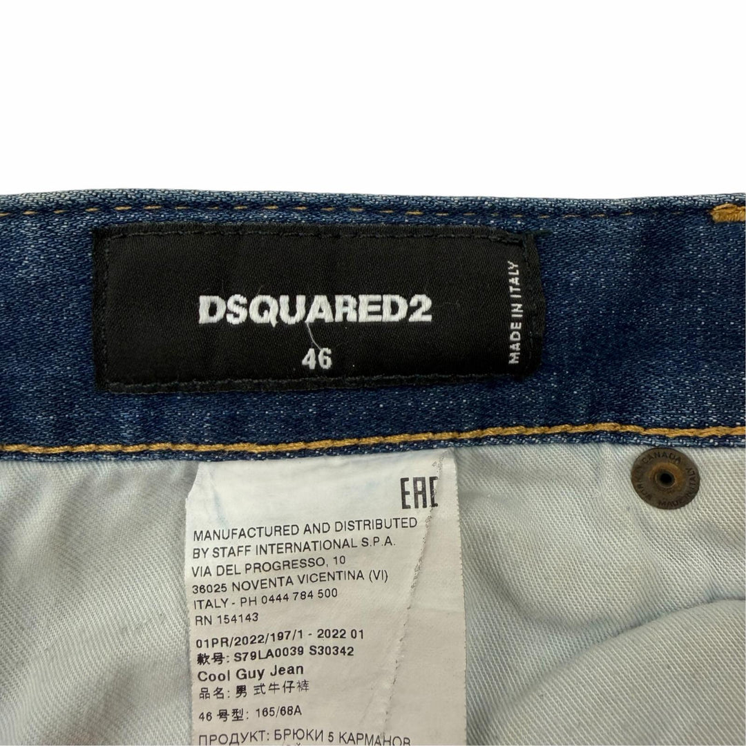 【ドンドン見直し】美品 ▼DSQUARED2 ディースクエアード 22SS S79LA0039 ICON COOL GUY JEAN ダメージ加工 デニムパンツ IT 46 正規品