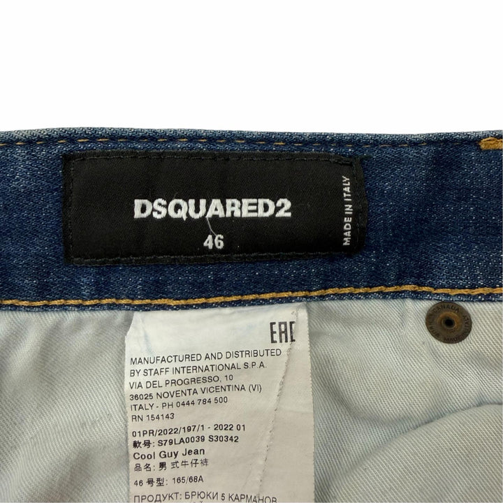 【ドンドン見直し】美品 ▼DSQUARED2 ディースクエアード 22SS S79LA0039 ICON COOL GUY JEAN ダメージ加工 デニムパンツ IT 46 正規品
