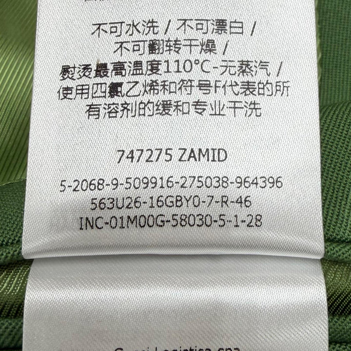 極美品▼GUCCI グッチ 23AW 747275 ウール ピークドラペル ダブルブレスト テーラードジャケット グリーン 46 イタリア製 正規品 メンズ