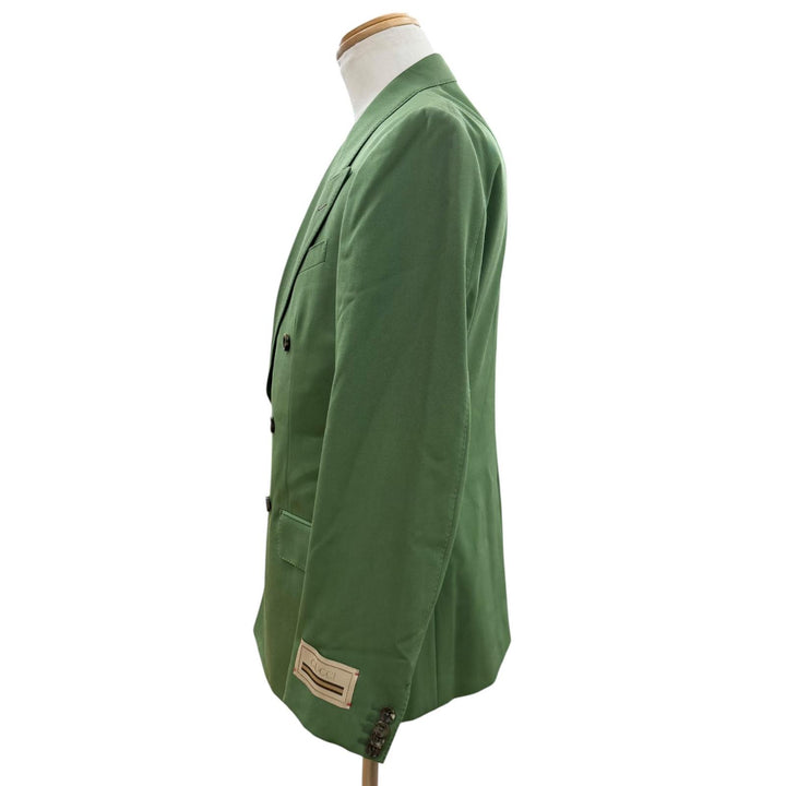 極美品▼GUCCI グッチ 23AW 747275 ウール ピークドラペル ダブルブレスト テーラードジャケット グリーン 46 イタリア製 正規品 メンズ