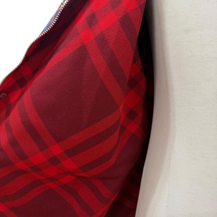 極美品▼BURBERRY バーバリー 8076689 ローズプリント 襟コーデュロイ ZIPUP フーデッド ジャケット レッド ブルー S 伊製 正規品 メンズ