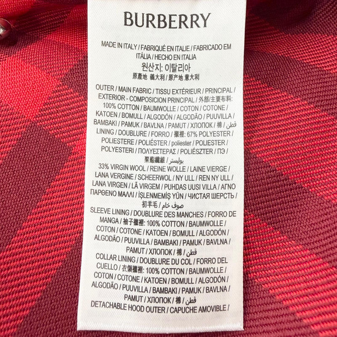 極美品▼BURBERRY バーバリー 8076689 ローズプリント 襟コーデュロイ ZIPUP フーデッド ジャケット レッド ブルー S 伊製 正規品 メンズ