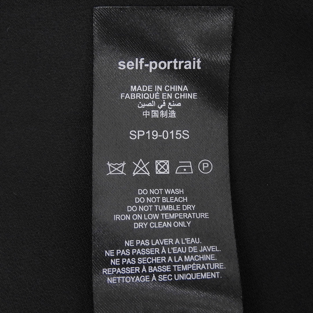 極美品▲SELF PORTRAIT セルフ ポートレート SP19-015S アイレット ラッフル レース ノースリーブ ワンピース ブラック UK 8 レディース
