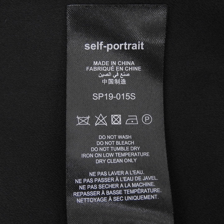 極美品▲SELF PORTRAIT セルフ ポートレート SP19-015S アイレット ラッフル レース ノースリーブ ワンピース ブラック UK 8 レディース