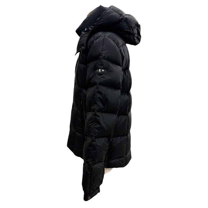 美品▼TATRAS タトラス 23AW MTAT23A4566 BOESIO ロゴワッペン フーデッド ジップアップ ダウンジャケット ブラック 3 正規品 メンズ