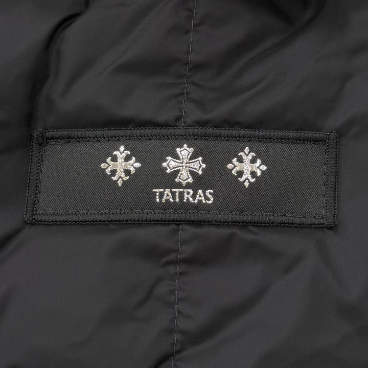美品▼TATRAS タトラス 23AW MTAT23A4566 BOESIO ロゴワッペン フーデッド ジップアップ ダウンジャケット ブラック 3 正規品 メンズ