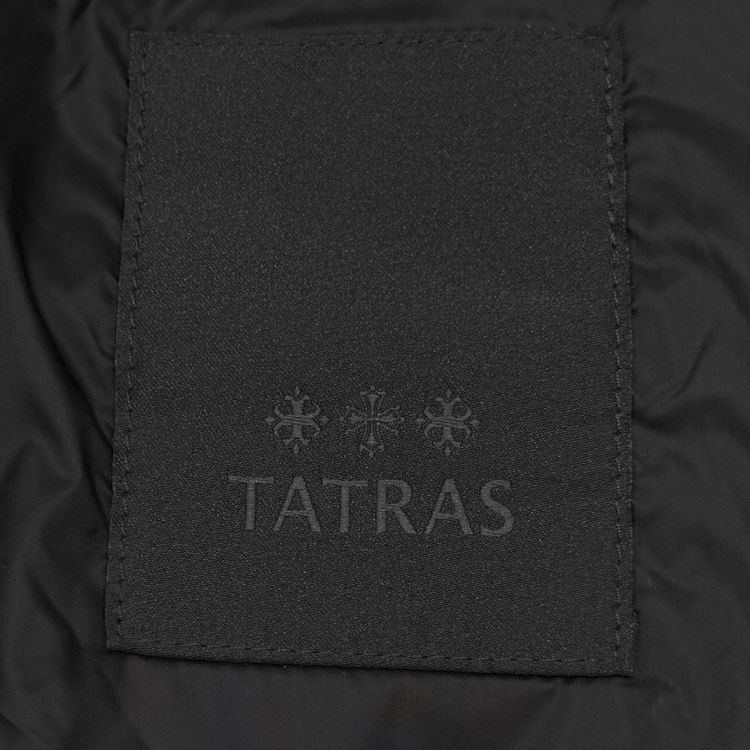 美品▼TATRAS タトラス 23AW MTAT23A4566 BOESIO ロゴワッペン フーデッド ジップアップ ダウンジャケット ブラック 3 正規品 メンズ