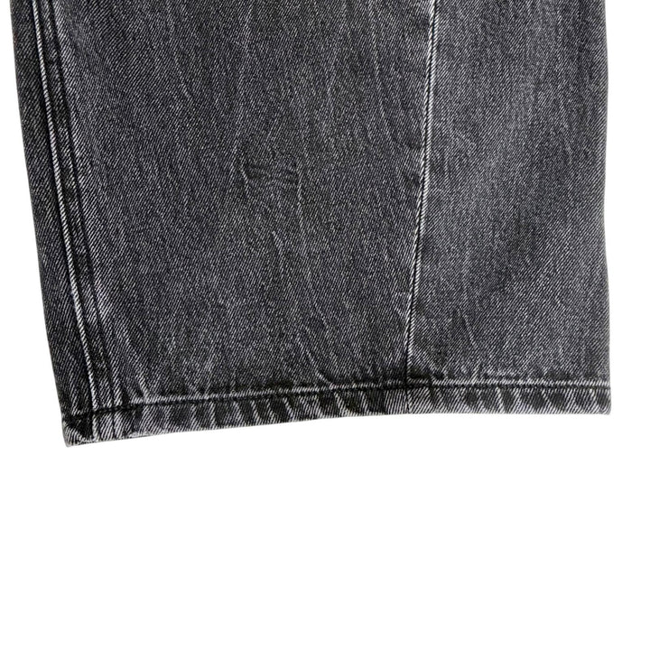 美品△Alexander Wang アレキサンダーワン 4DC1264112 コットン ラインストーン ボタンフライ ワイド デニムパンツ ブラック系 24 正規品