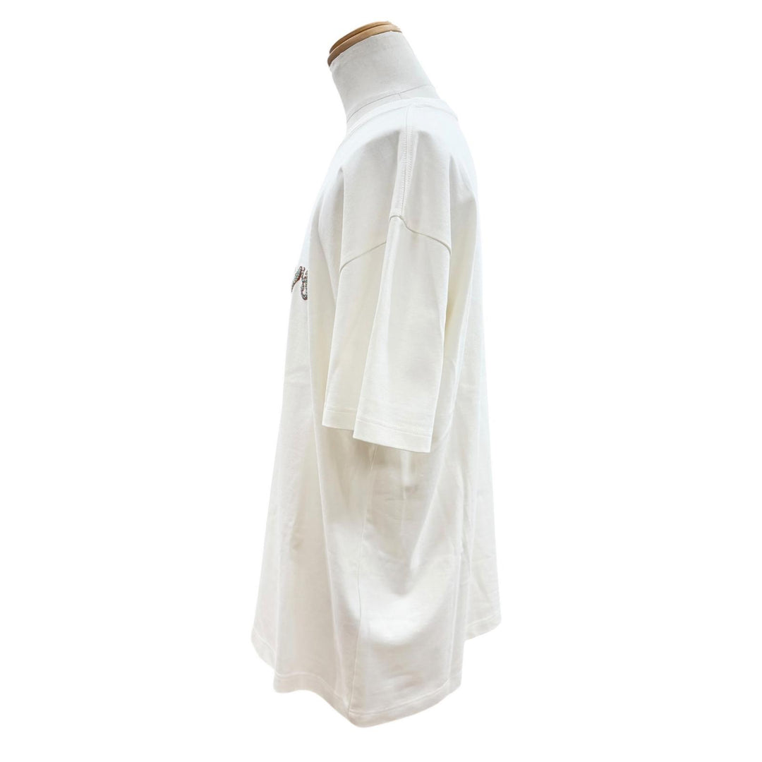 極美品▼LOUIS VUITTON ルイヴィトン 24SS コットン100% LV Lovers ビーズ スパンコール 半袖Ｔシャツ ホワイト XXL 伊製 正規品 メンズ
