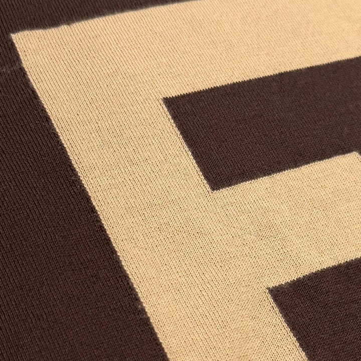 極美品▼FENDI フェンディ FZZ371 カシミヤ シルク FFロゴ クルーネック ハイゲージニット セーター ブラウン 44 伊製 正規品 メンズ