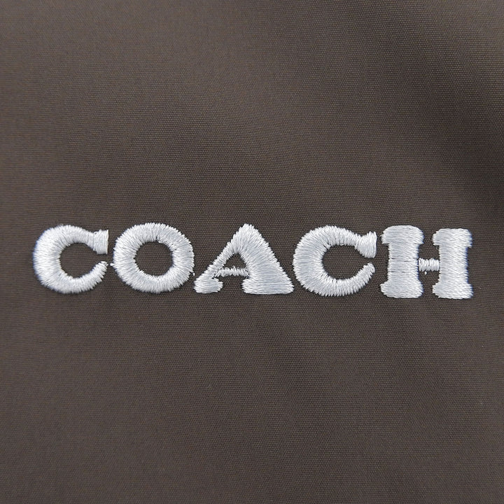 極美品▲COACH コーチ CDV16 ロゴ刺繡 シグネチャー スタンドカラー トラックジャケット ブラック ブラウン L 正規品 メンズ