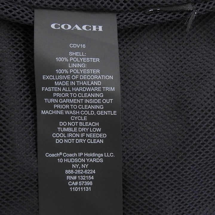 極美品▲COACH コーチ CDV16 ロゴ刺繡 シグネチャー スタンドカラー トラックジャケット ブラック ブラウン L 正規品 メンズ