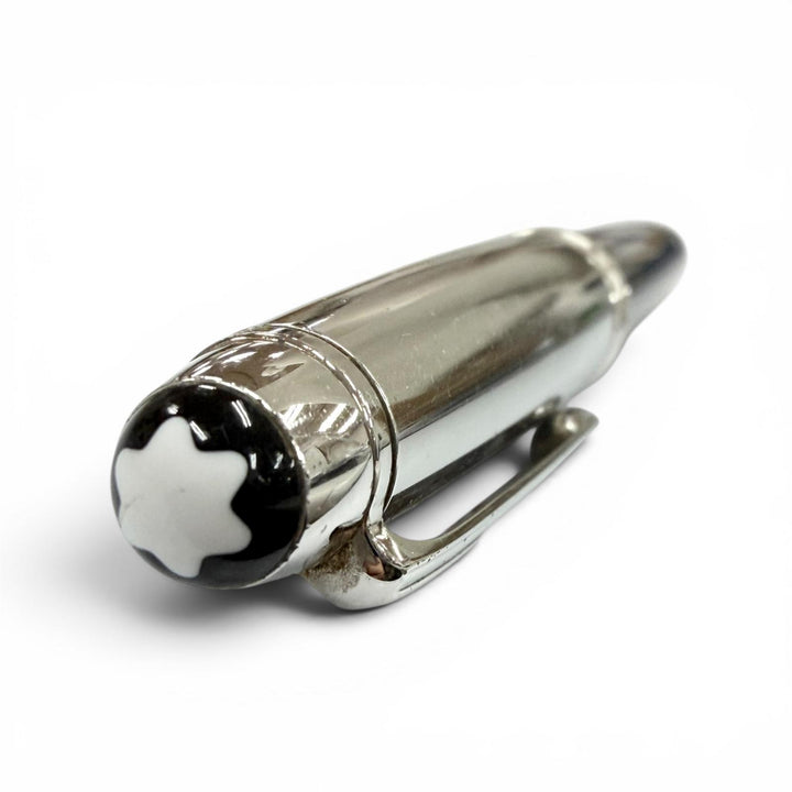 良品▼MONTBLANC モンブラン ソリテール 145 ドゥエ ブルーアワー クラシック ペン先18K Mニブ ホワイトスター 万年筆 シルバー ブルー