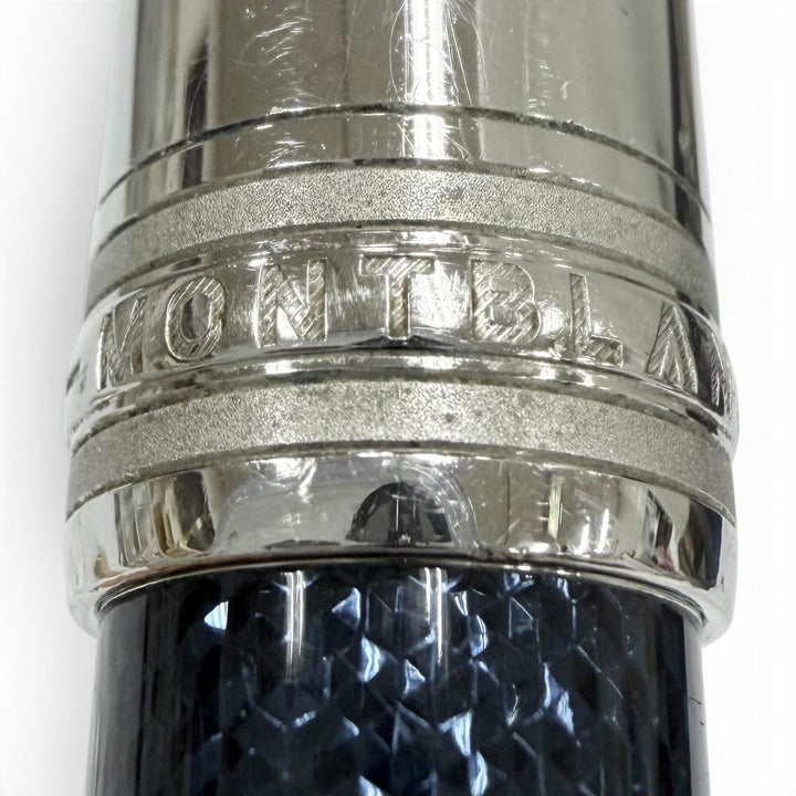 良品▼MONTBLANC モンブラン ソリテール 145 ドゥエ ブルーアワー クラシック ペン先18K Mニブ ホワイトスター 万年筆 シルバー ブルー