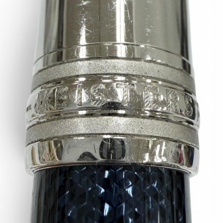 良品▼MONTBLANC モンブラン ソリテール 145 ドゥエ ブルーアワー クラシック ペン先18K Mニブ ホワイトスター 万年筆 シルバー ブルー