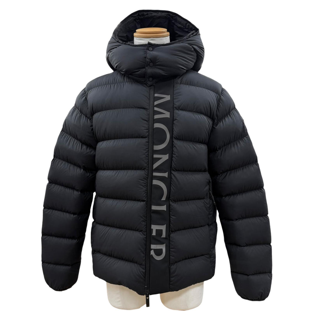 極美品▼MONCLER モンクレール 2023年製 UME フーデッド ダブルジップアップ ダウンジャケット ブラック 2 正規品 メンズ ハンガー付き