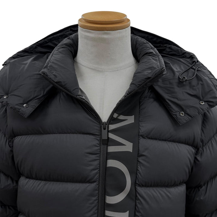 極美品▼MONCLER モンクレール 2023年製 UME フーデッド ダブルジップアップ ダウンジャケット ブラック 2 正規品 メンズ ハンガー付き