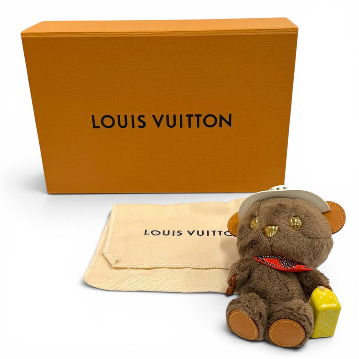 極美品★LOUIS VUITTON ルイヴィトン M03176 バッグチャーム LV ルイ ベア レッド キーホルダー イタリア製 レディース 箱・保存袋付き