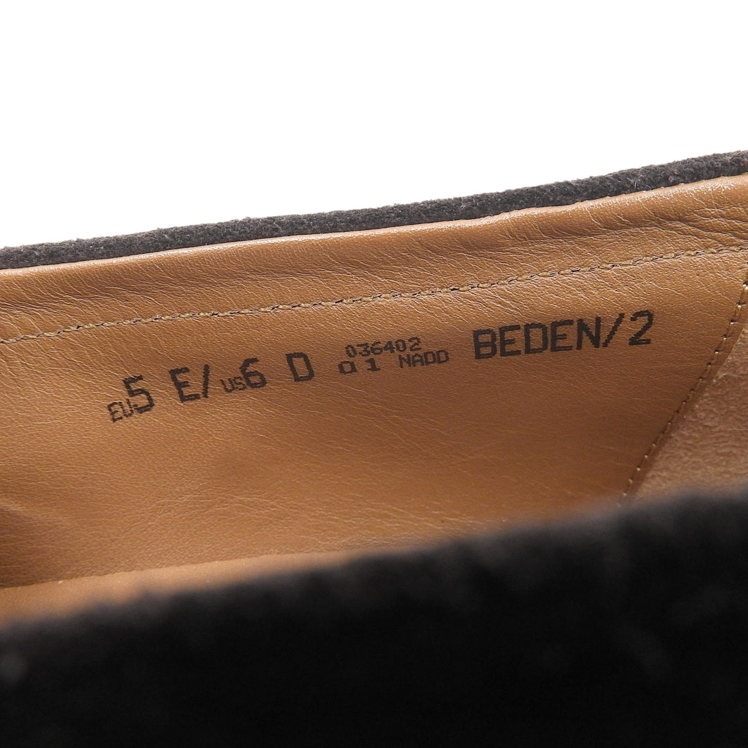 美品▲BALLY バリー ALPES スウェードレザー ラウンドトゥ コイン ローファー ダークブラウン 5 スイス製 レディース 箱・保存袋付き