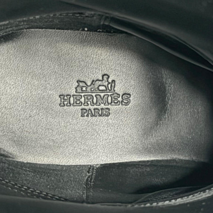 美品★HERMES エルメス ジャンピング シルバー金具 ケリーバックル レザー ロングブーツ ブラック 36.5 イタリア製 レディース 保存袋付き