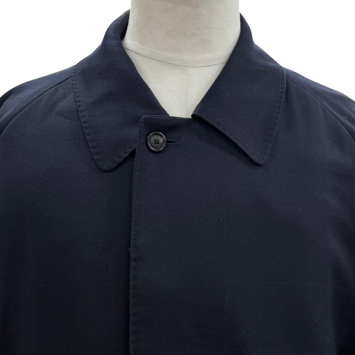 美品▼BURBERRY LONDON バーバリーロンドン カシミヤ ウール チェック柄 比翼仕立て ステンカラーコート 92-170-5(Mサイズ相当) 正規品