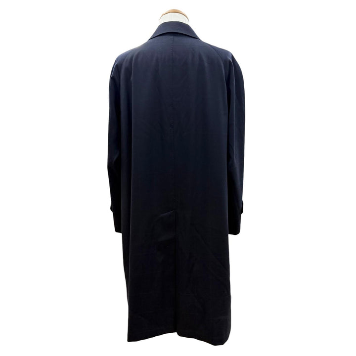 美品▼BURBERRY LONDON バーバリーロンドン カシミヤ ウール チェック柄 比翼仕立て ステンカラーコート 92-170-5(Mサイズ相当) 正規品