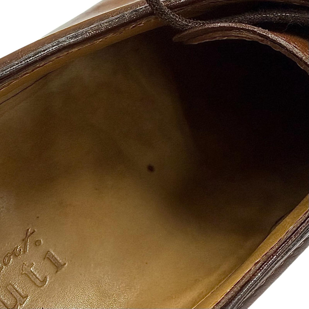 【ドンドン見直し】良品 ▼Berluti ベルルッティ ULTIMA ウルティマ Uチップ スクエアトゥ レースアップ レザーシューズ ブラウン 8.5