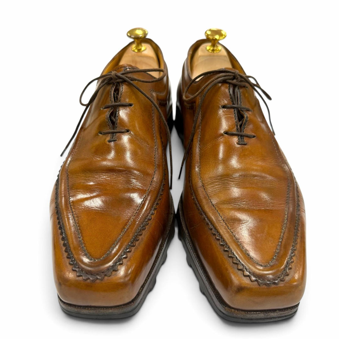 【ドンドン見直し】良品 ▼Berluti ベルルッティ ULTIMA ウルティマ Uチップ スクエアトゥ レースアップ レザーシューズ ブラウン 8.5