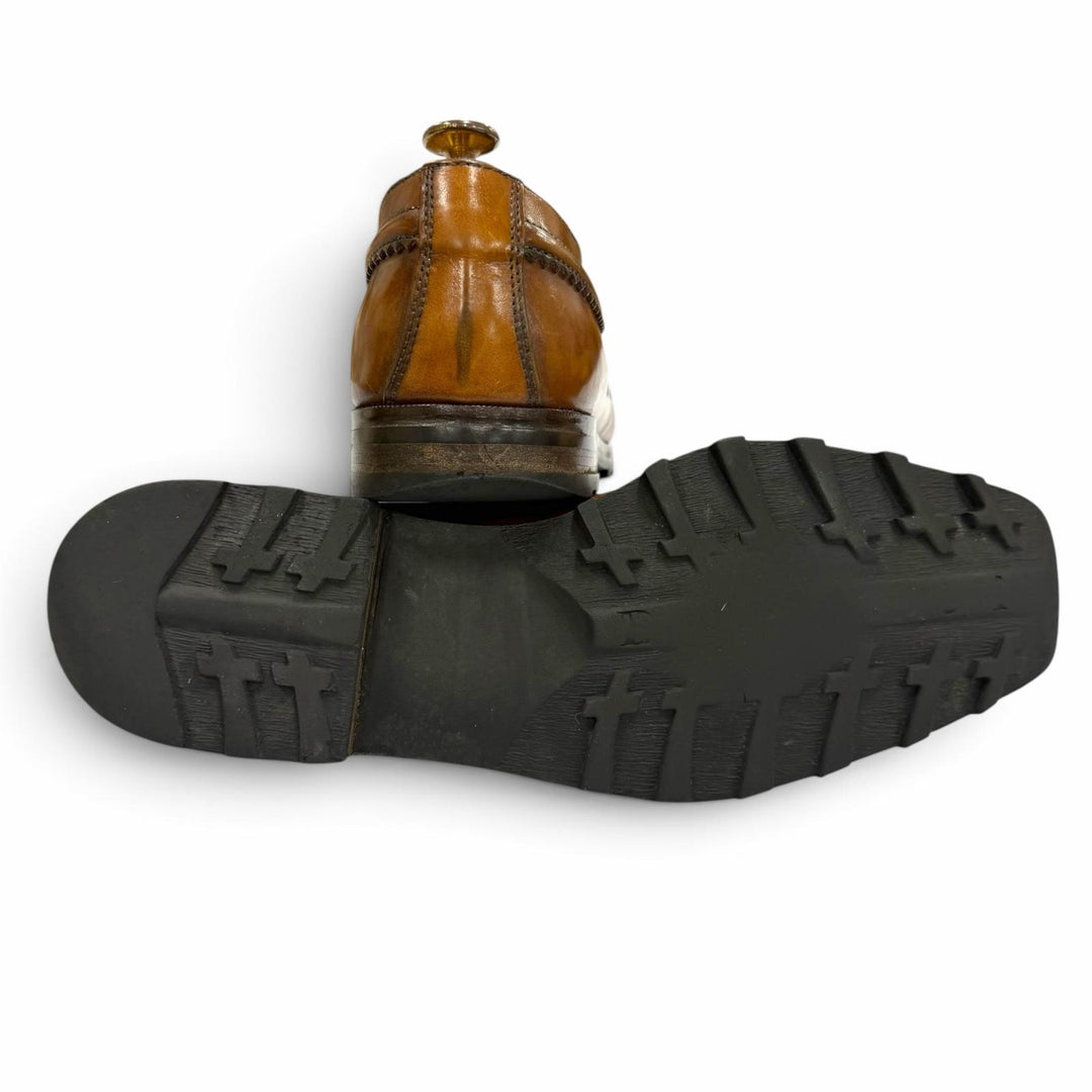 【ドンドン見直し】良品 ▼Berluti ベルルッティ ULTIMA ウルティマ Uチップ スクエアトゥ レースアップ レザーシューズ ブラウン 8.5