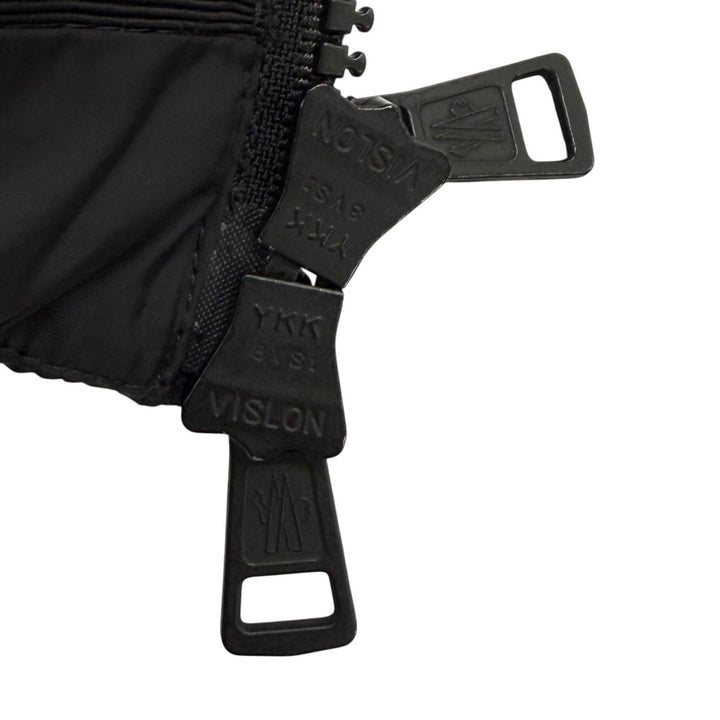 美品★MONCLER モンクレール MONTCLA ロゴ刺繍 フード付 ZIP UP ダウンジャケット ブラック 00 イタリア製 正規品 レディース メンズ