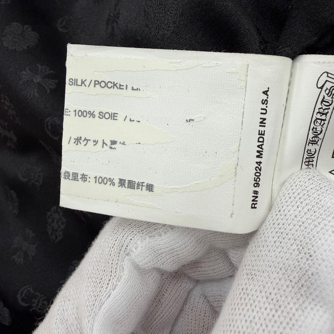 極美品☆CHROME HEARTS クロムハーツ カシミヤ100％ クロスボールボタン フォーマル コート ブラック シルバー金具 M USA製 レディース