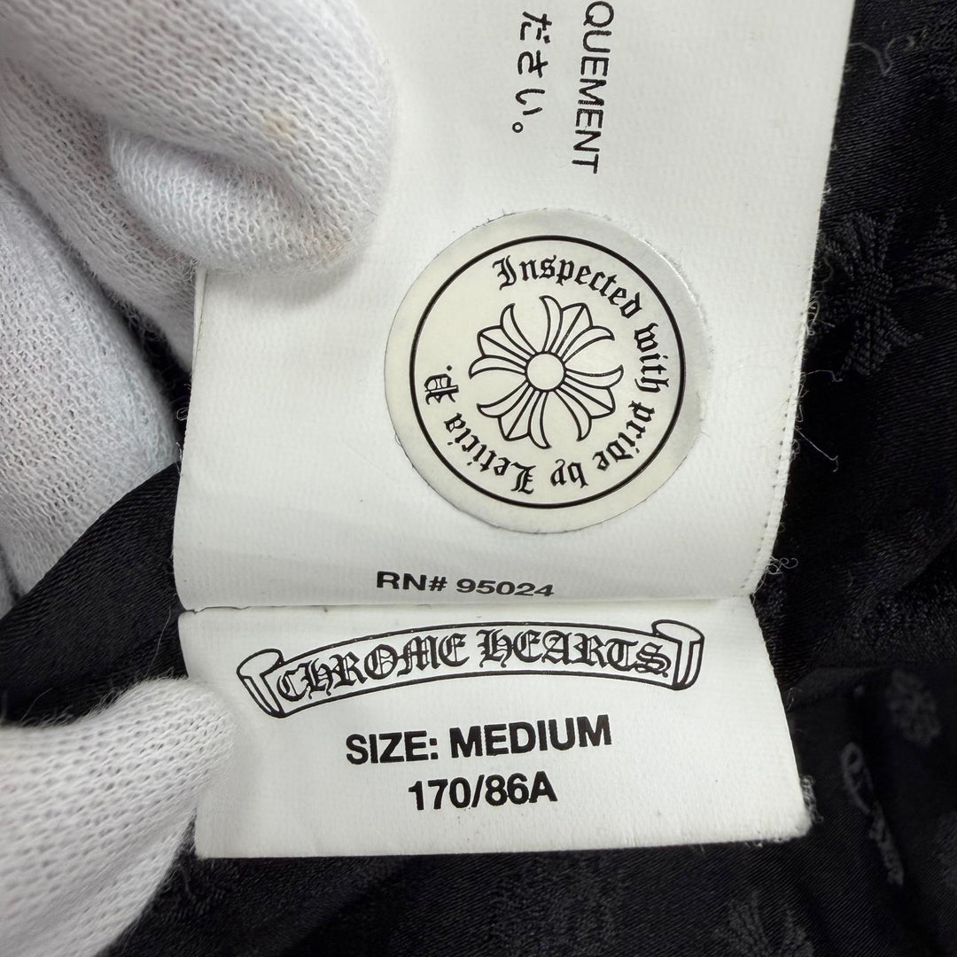 極美品☆CHROME HEARTS クロムハーツ カシミヤ100％ クロスボールボタン フォーマル コート ブラック シルバー金具 M USA製 レディース