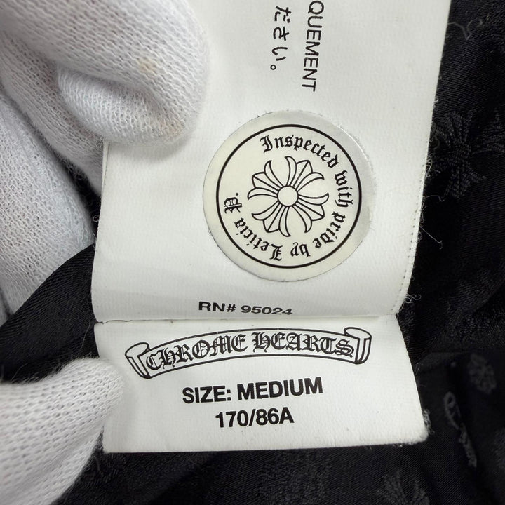 極美品☆CHROME HEARTS クロムハーツ カシミヤ100％ クロスボールボタン フォーマル コート ブラック シルバー金具 M USA製 レディース