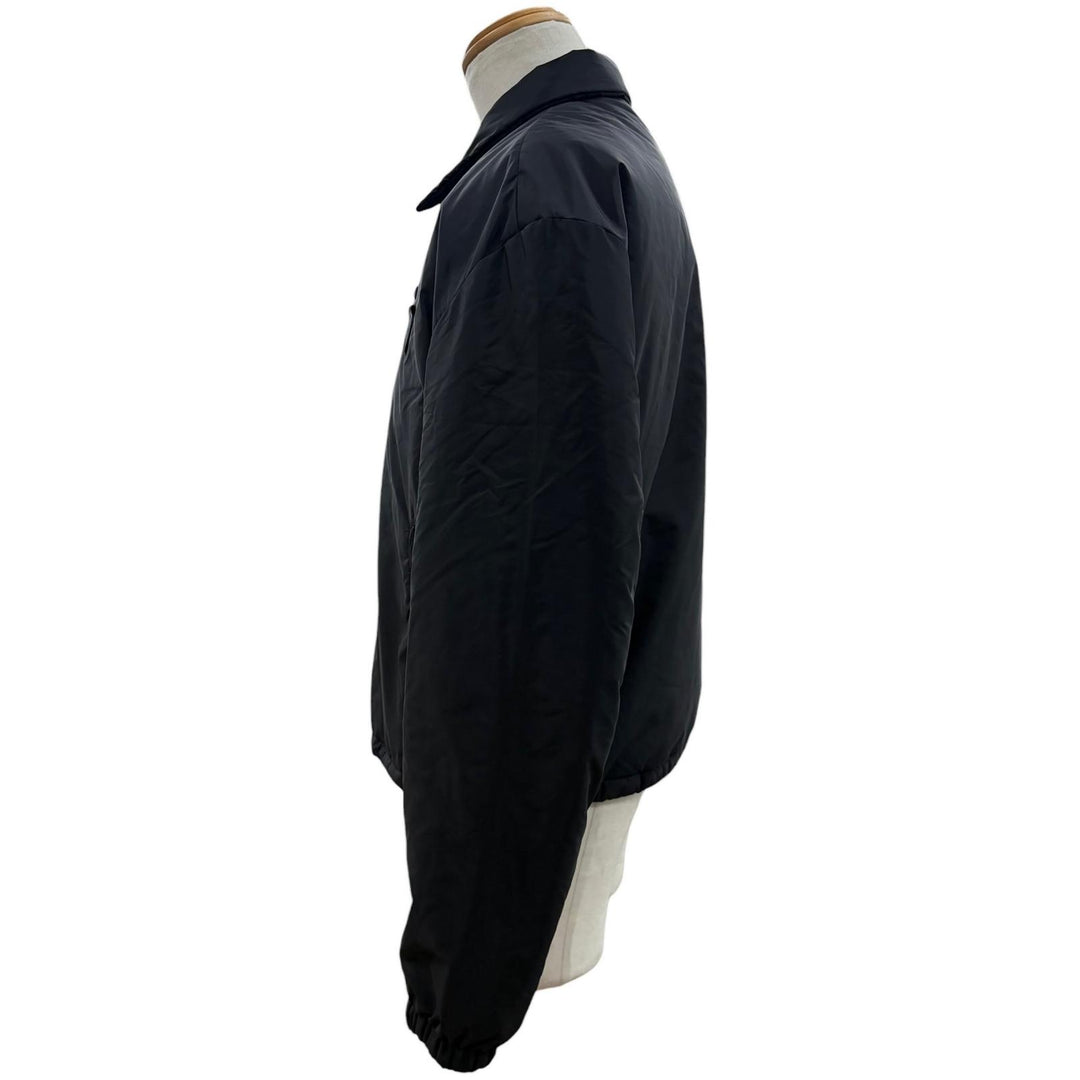 美品▼PRADA プラダ SGC912 S000 1W09 トライアングルロゴ 三角プレート ジップアップ 中綿入り ジャケット ブラック XS 正規品 メンズ
