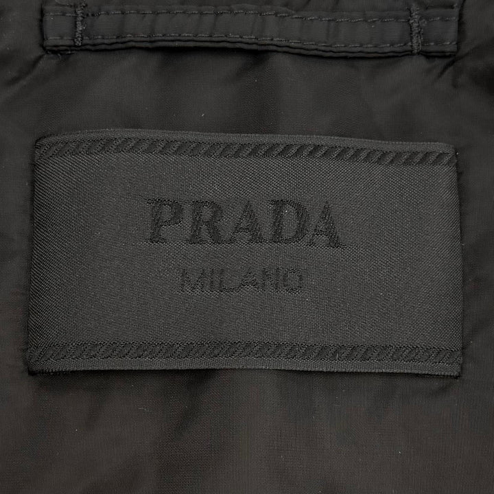 美品▼PRADA プラダ SGC912 S000 1W09 トライアングルロゴ 三角プレート ジップアップ 中綿入り ジャケット ブラック XS 正規品 メンズ