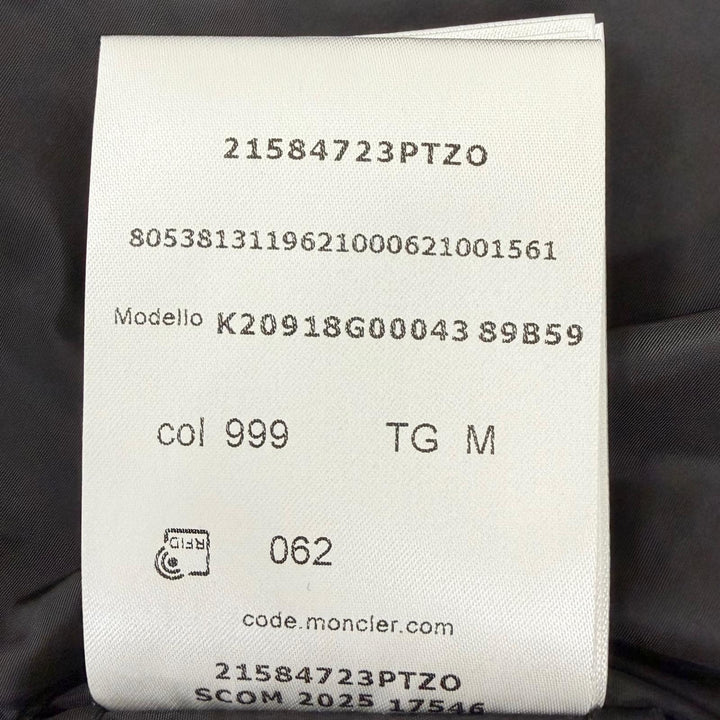 極美品□MONCLER モンクレール 2025年製 K20918G00043 89B59 FELPA APERTA CON ZIP ボアフリース ブルゾン ブラック M 正規品 メンズ