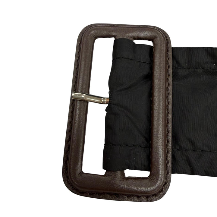 極美品☆PRADA プラダ 2023年製 292172 Re-Nylon トライアングルロゴ ベルト付トレンチコート ブラック 40 イタリア製 正規品 レディース