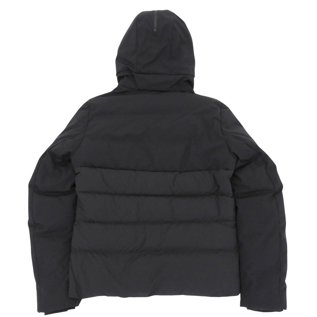 美品▲DUNO デュノ THUNDER サンダー ロゴ金具 ダブルジップ フーデッド ダウンジャケット アウター ブラック 50 正規品 メンズ